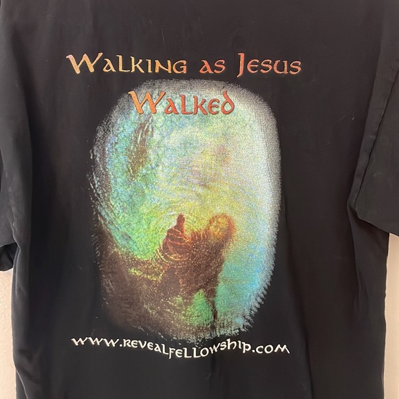 Reveal Fellowship black t shirt medium- large walking as Jesus walked Christian - Picture 4 of 5